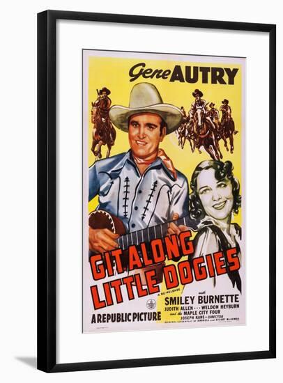 Git Along Little Doggies-null-Framed Art Print