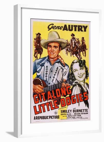 Git Along Little Doggies-null-Framed Art Print