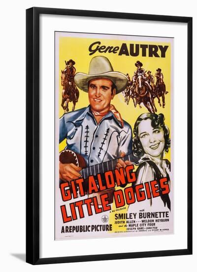 Git Along Little Doggies-null-Framed Art Print