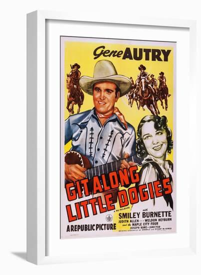 Git Along Little Doggies-null-Framed Art Print