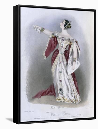 Giulia Grisi (1811-69) as Anna in 'Anna Bolena', from 'Recollections of the Italian Opera',…-Alfred-edward Chalon-Framed Stretched Canvas