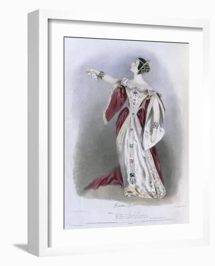 Giulia Grisi (1811-69) as Anna in 'Anna Bolena', from 'Recollections of the Italian Opera',…-Alfred-edward Chalon-Framed Giclee Print