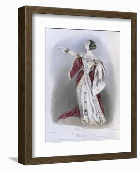 Giulia Grisi (1811-69) as Anna in 'Anna Bolena', from 'Recollections of the Italian Opera',…-Alfred-edward Chalon-Framed Giclee Print