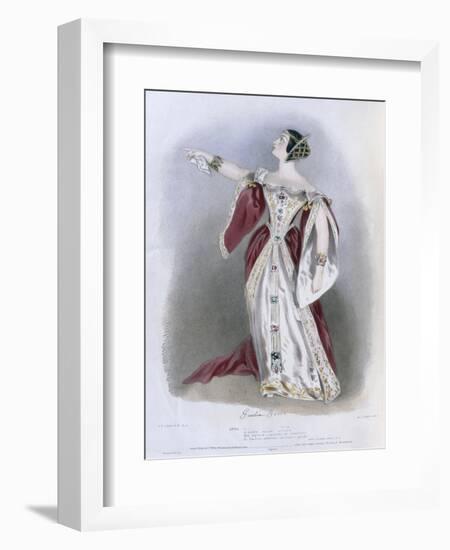 Giulia Grisi (1811-69) as Anna in 'Anna Bolena', from 'Recollections of the Italian Opera',…-Alfred-edward Chalon-Framed Giclee Print