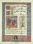 Page from a Manuscript with a Historiated Initial 'D' Depicting King David, C.1480 (Vellum)-Giuliano Amadei-Giclee Print
