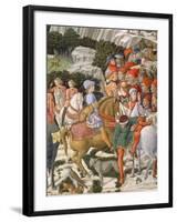 Giuliano De' Medici as Melchior, Detail from Journey of the Magi Cycle in the Chapel, circa 1460-Benozzo di Lese di Sandro Gozzoli-Framed Giclee Print