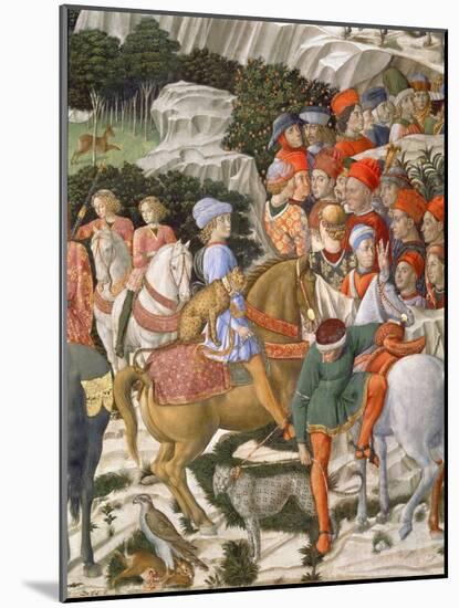 Giuliano De' Medici as Melchior, Detail from Journey of the Magi Cycle in the Chapel, circa 1460-Benozzo di Lese di Sandro Gozzoli-Mounted Giclee Print