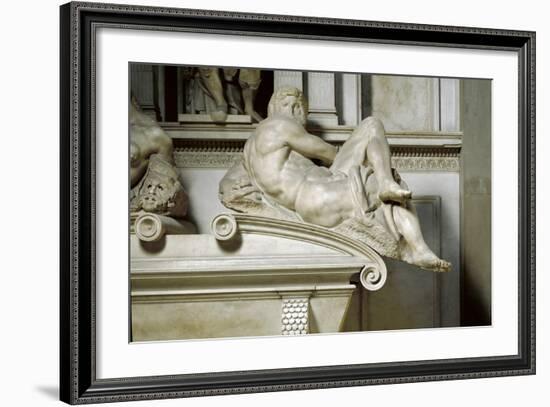 Giuliano De Medici, by Michelangelo-null-Framed Photographic Print
