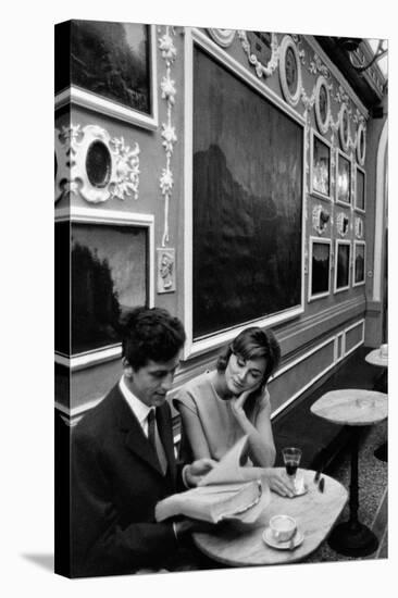 Giulio Bosetti and Lydia Alfonsi at the Antico Caffè Greco in Rome-null-Stretched Canvas