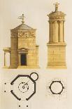 Temple of Minerva and its Plan, 1827-Giulio Ferrario-Giclee Print