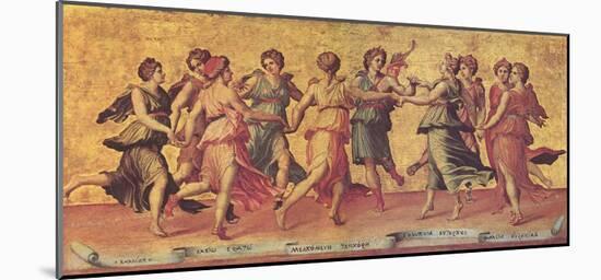 Giulio Romano (Dance Apollo with the Muses) Art Poster Print-null-Mounted Poster