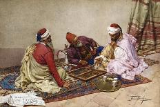 The Backgammon Players-Giulio Rosati-Stretched Canvas