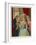 Giuseppe Balsamo Known as Cagliostro Reads the Hand of Marie Antoinette-null-Framed Art Print