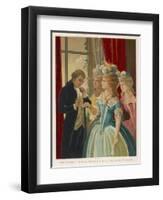 Giuseppe Balsamo Known as Cagliostro Reads the Hand of Marie Antoinette-null-Framed Art Print