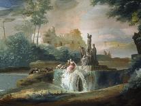 Imaginary View: Port with Ruins and Waterfall-Giuseppe Bernardino Bison-Giclee Print