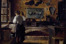 Kitchen at Castagnea (Painter's Birthplace), 1894-Giuseppe Bozzalla-Stretched Canvas