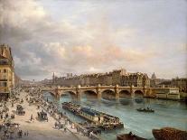 Le Marché aux fleurs, la Tour de l'Horloge, le Pont au Change et le Pont-Neuf-Giuseppe Canella-Giclee Print