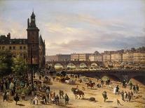 La Cité et le Pont-Neuf vus du quai du Louvre-Giuseppe Canella-Framed Giclee Print