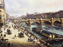 Le Marché aux fleurs, la Tour de l'Horloge, le Pont au Change et le Pont-Neuf-Giuseppe Canella-Giclee Print