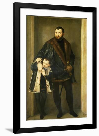 Giuseppe Da Porto with His Son Adriano-Paolo Caliari-Framed Giclee Print
