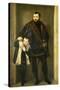 Giuseppe Da Porto with His Son Adriano-Paolo Caliari-Stretched Canvas