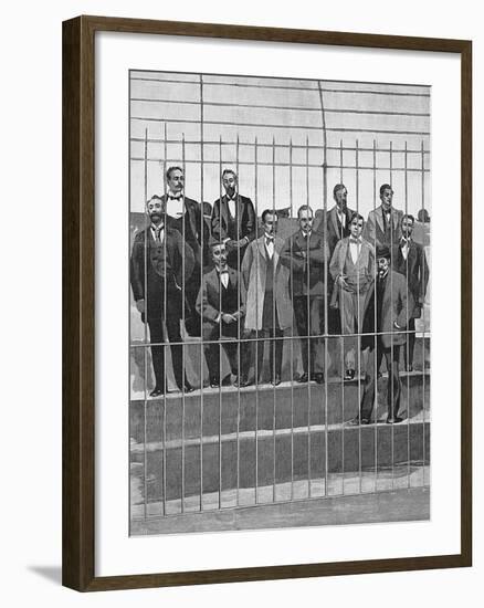 Giuseppe De Felice Giuffrida on Trial for the Revolt in Palermo, 1894-null-Framed Giclee Print