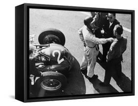 Giuseppe Farina and Alfa Romeo 159, French Grand Prix, Rheims, 1951-null-Framed Stretched Canvas