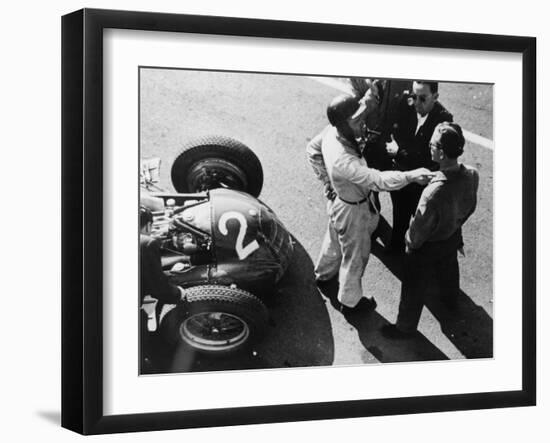 Giuseppe Farina and Alfa Romeo 159, French Grand Prix, Rheims, 1951-null-Framed Photographic Print