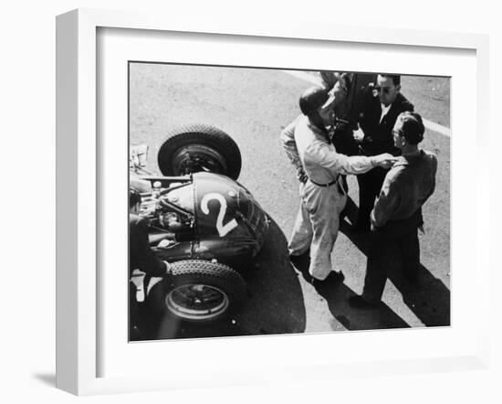 Giuseppe Farina and Alfa Romeo 159, French Grand Prix, Rheims, 1951-null-Framed Photographic Print