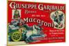 Giuseppe Garibaldi Macaroni Label - Philadelphia, PA-Lantern Press-Mounted Premium Giclee Print