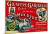 Giuseppe Garibaldi Macaroni Label - Philadelphia, PA-Lantern Press-Mounted Art Print