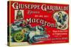 Giuseppe Garibaldi Macaroni Label - Philadelphia, PA-Lantern Press-Stretched Canvas