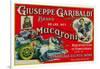 Giuseppe Garibaldi Macaroni Label - Philadelphia, PA-Lantern Press-Framed Art Print