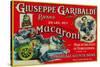 Giuseppe Garibaldi Macaroni Label - Philadelphia, PA-Lantern Press-Stretched Canvas