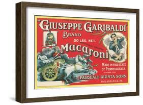 Giuseppe Garibaldi Macaroni Label-null-Framed Art Print