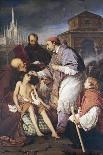 Saint Charles Borromeo Visiting the Plague Victims-Giuseppe Marchetti-Giclee Print