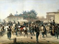 The Carnival in Milan, Corso Venezia at Red House, with Carnival Floats, Ca 1862-Giuseppe Mazzola-Framed Giclee Print