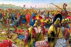 Roman Antiquite: Roman Army near Hadrian's Wall in Scotland, 2Nd Century AD - Illustration by Giuse-Giuseppe Rava-Giclee Print