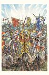 Charge of the French Knights at the Battle of Azincourt (25 October 1415), (Illustration)-Giuseppe Rava-Giclee Print