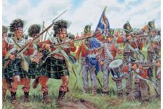 Napoleonic Wars: Scottish and British Soldiers at Battle of Waterloo on 18Th June 1815 Illustration-Giuseppe Rava-Giclee Print