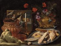 Still Life with Bread, Biscuits and Flowers-Giuseppe Recco-Giclee Print