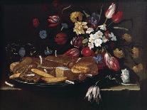 Still Life with Bread, Biscuits and Flowers-Giuseppe Recco-Giclee Print