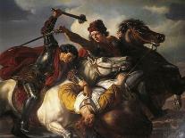 Farinata Degli Uberti, a 13th Century Florentine Ghibelline Leader, at the Battle of Serchio-Giuseppe Sabatelli-Stretched Canvas