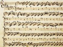 Handwritten Sheet Music for the Sonata Prima for Violin and Bass, Allegro Assai-Giuseppe Tartini-Giclee Print