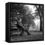 Giuseppe Ungaretti Rests Seated on a Bench in a Park-null-Framed Stretched Canvas