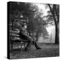 Giuseppe Ungaretti Rests Seated on a Bench in a Park-null-Stretched Canvas
