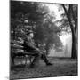 Giuseppe Ungaretti Rests Seated on a Bench in a Park-null-Mounted Photographic Print