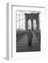 Giuseppe Ungaretti Walking on the Walkway of the Brooklyn Bridge-Mario de Biasi-Framed Photographic Print