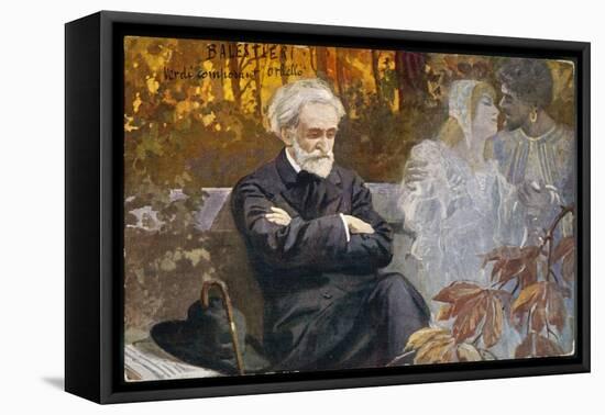 Giuseppe Verdi Composing-L. Balestrieri-Framed Stretched Canvas