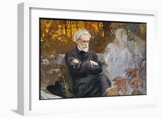 Giuseppe Verdi Composing-L. Balestrieri-Framed Art Print